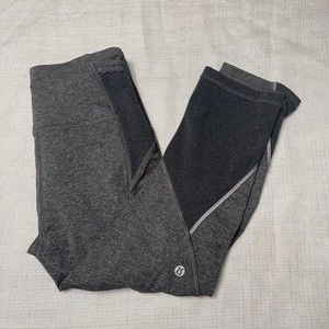 lululemon leggings size 4 Lululemon Women's Heathered Gray Cropped Capri